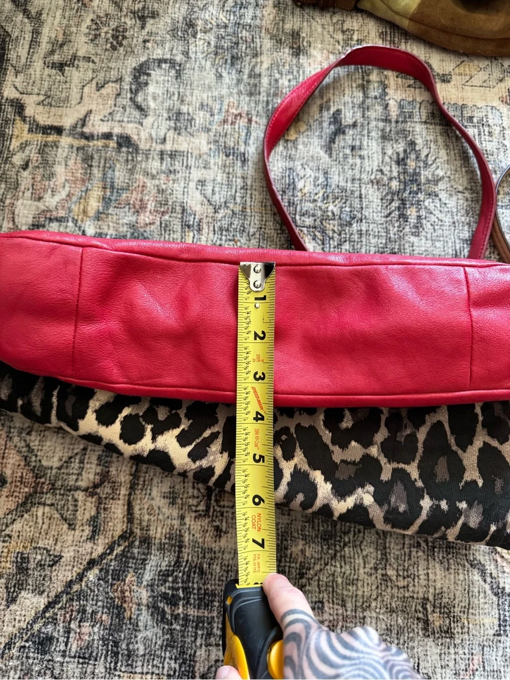 Coach Leopard Print and Red Leather Hobo Bag
